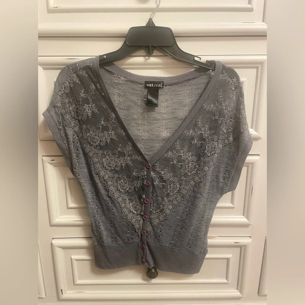 **Buy 4 Get 1 Free. $5 items only! Gray Blouse. - Picture 1 of 2